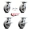 Service Caster 8 Inch Thermoplastic Rubber Swivel Caster Swivel Locks 2 Brakes SCC, 2PK SCC-35S820-TPRRD-BSL-2-SLB-2 - alternate 3